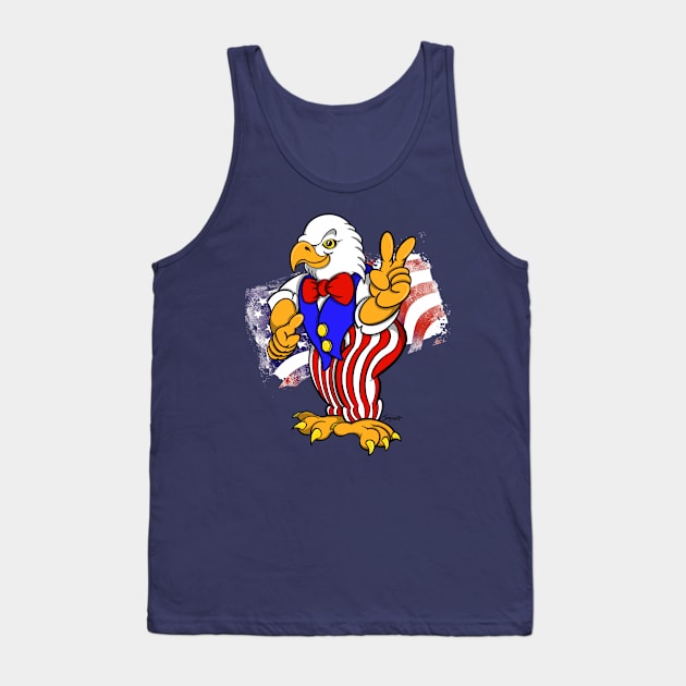 Patriotic Bald Eagle in Uncle Sam Costume Tank Top by ScottyGaaDo